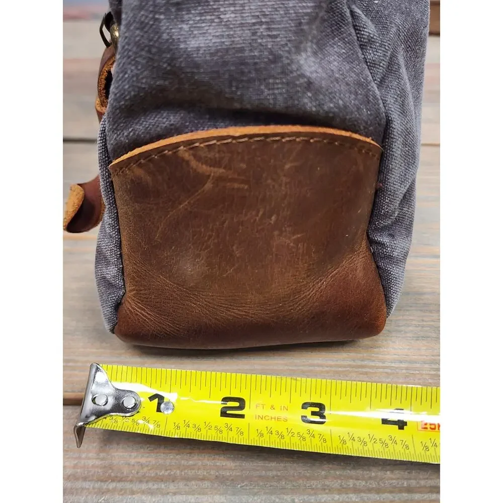 Wowbox Brown Gray Leather Detachable Strap Buckle Messenger Bag